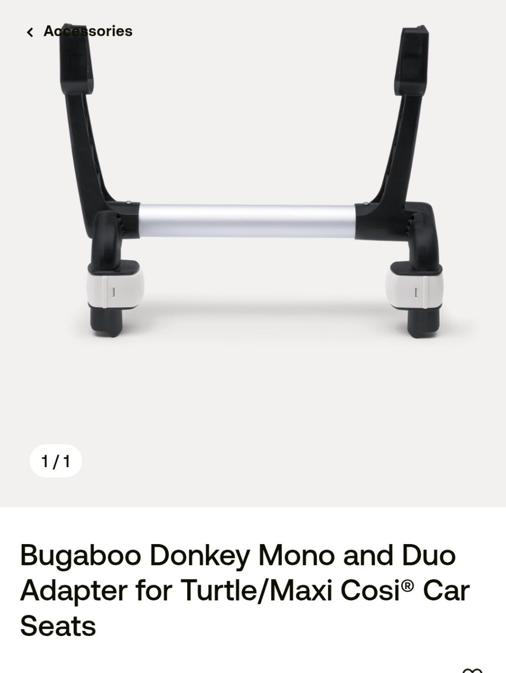 Bugaboo Donkey Car Seat Adapter - Black & Silver